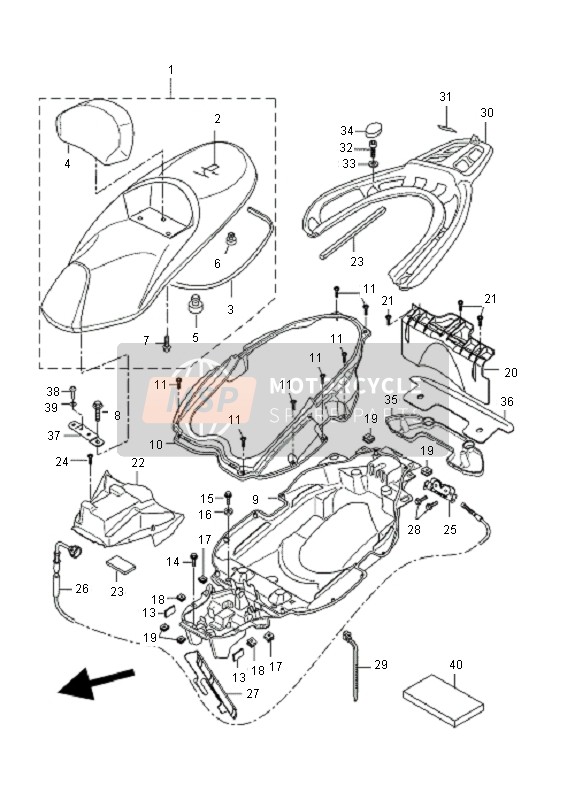 5B2F47909000, Seat,Back Assy, Yamaha, 0